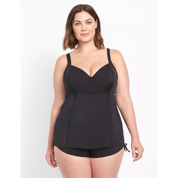 Lane Bryant Livi Active Underwire Mesh Strap Relaxed Tankini SwimTop 46G - Picture 1 of 4